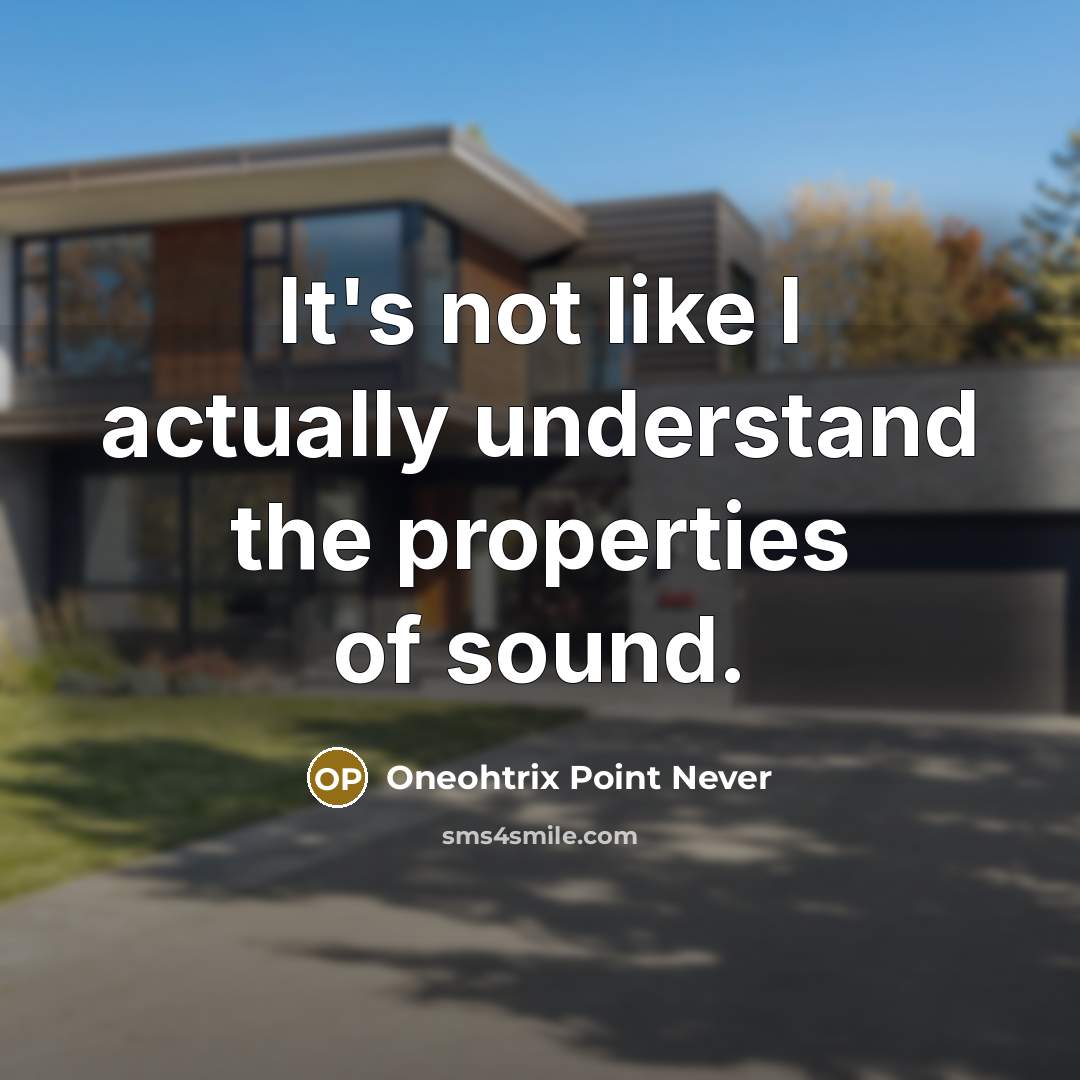 “It's not like I actually understand the properties of sound.” quote by Oneohtrix Point Never