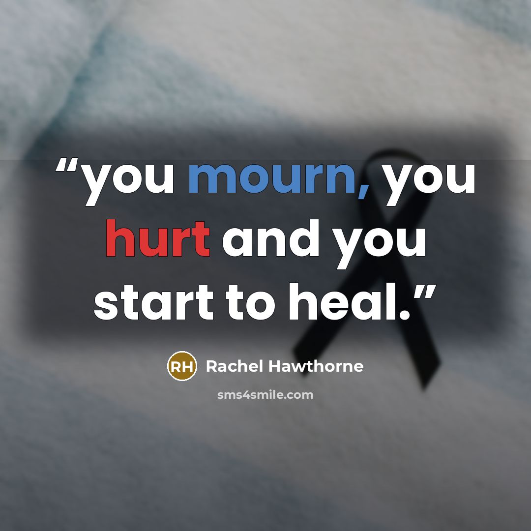 “you mourn, you hurt and you start to heal.” quote by Rachel Hawthorne
