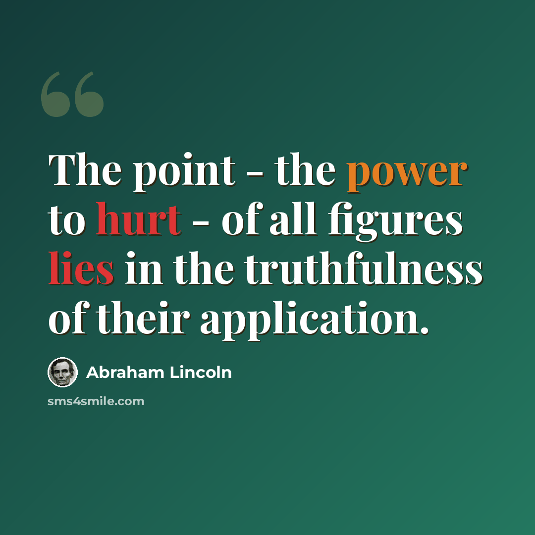 “The point - the power to hurt - of all figures lies in the truthfulness of their application.” quote by Abraham Lincoln