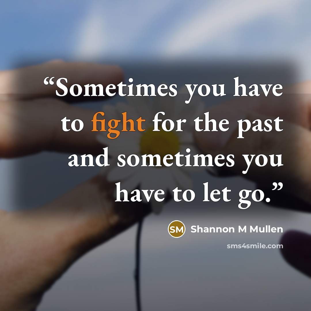 “Sometimes you have to fight for the past and sometimes you have to let go.” quote by Shannon M Mullen