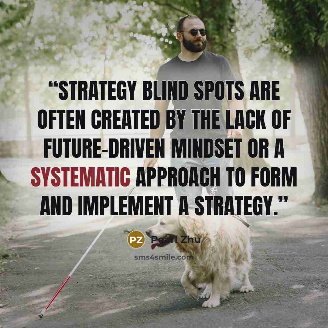“Strategy blind spots are often created by the lack of future-driven mindset or a systematic approach to form and implement a strategy.” quote by Pearl Zhu