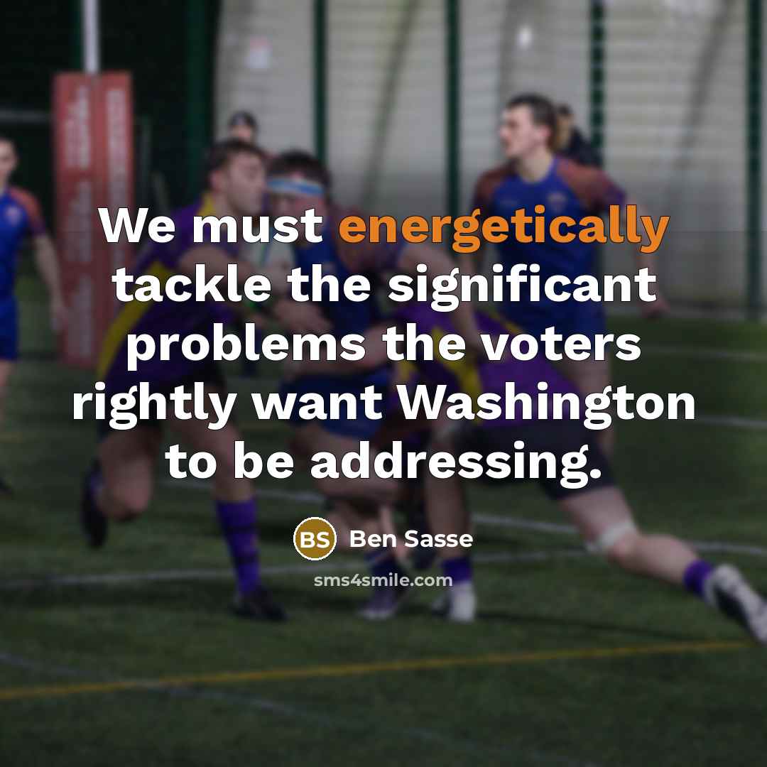 “We must energetically tackle the significant problems the voters rightly want Washington to be addressing.” quote by Ben Sasse
