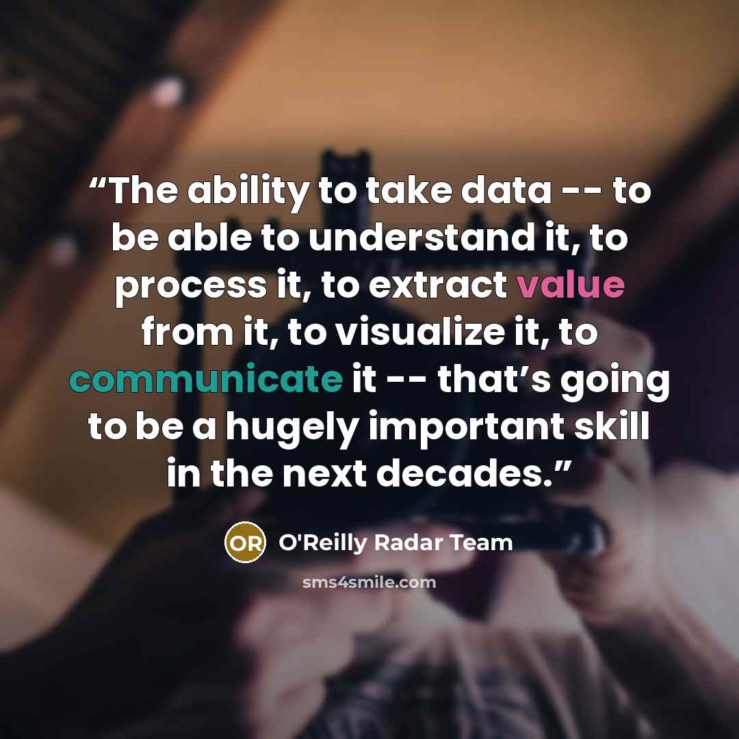 “The ability to take data -- to be able to understand it, to process it, to extract value from it, to visualize it, to communicate it -- that’s going to be a hugely important skill in the next decades.” quote by O'Reilly Radar Team