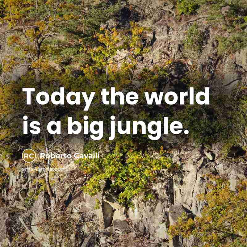 “Today the world is a big jungle.” quote by Roberto Cavalli