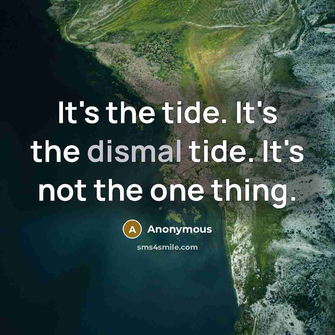 “It's the tide. It's the dismal tide. It's not the one thing.” quote by Anonymous