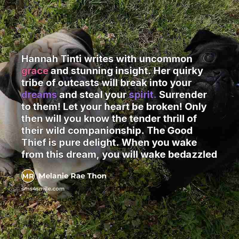 “Hannah Tinti writes with uncommon grace and stunning insight. Her quirky tribe of outcasts will break into your dreams and steal your spirit. Surrender to them! Let your heart be broken! Only then will you know the tender thrill of their wild companionship. The Good Thief is pure delight. When you…” quote by Melanie Rae Thon