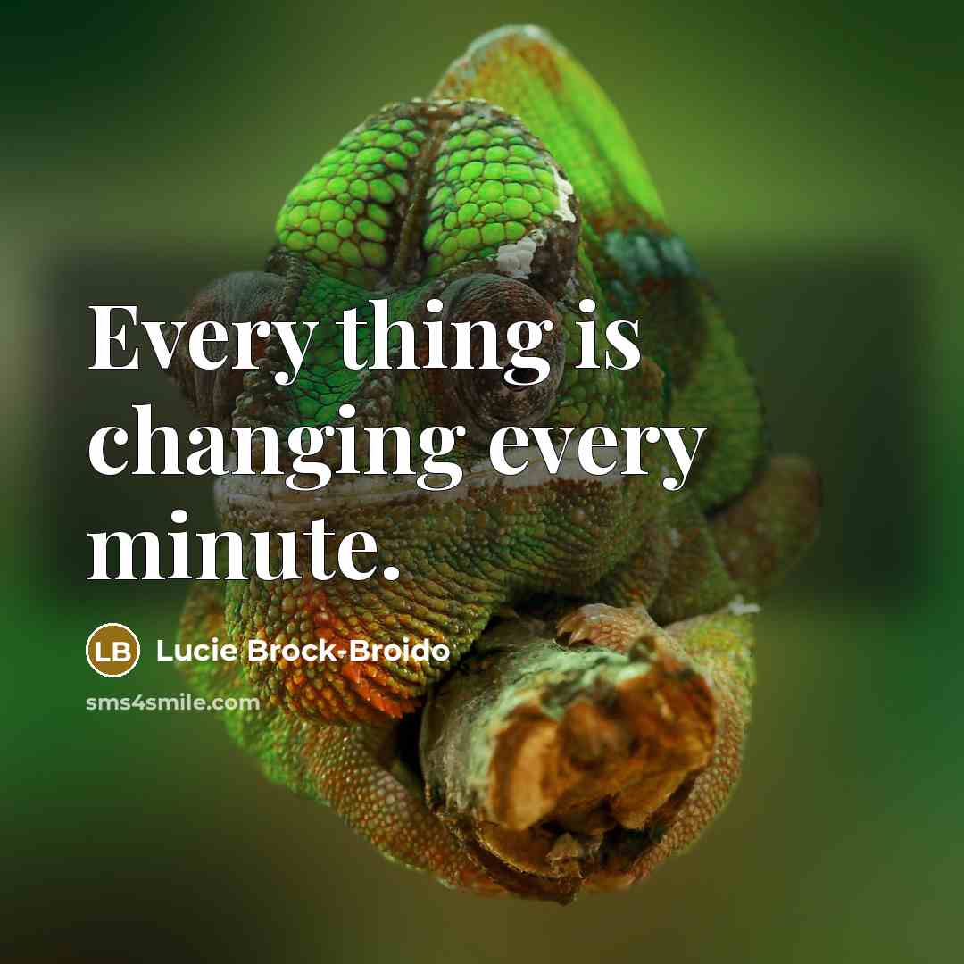 “Every thing is changing every minute.” quote by Lucie Brock-Broido