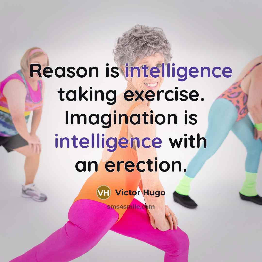 “Reason is intelligence taking exercise. Imagination is intelligence with an erection.” quote by Victor Hugo