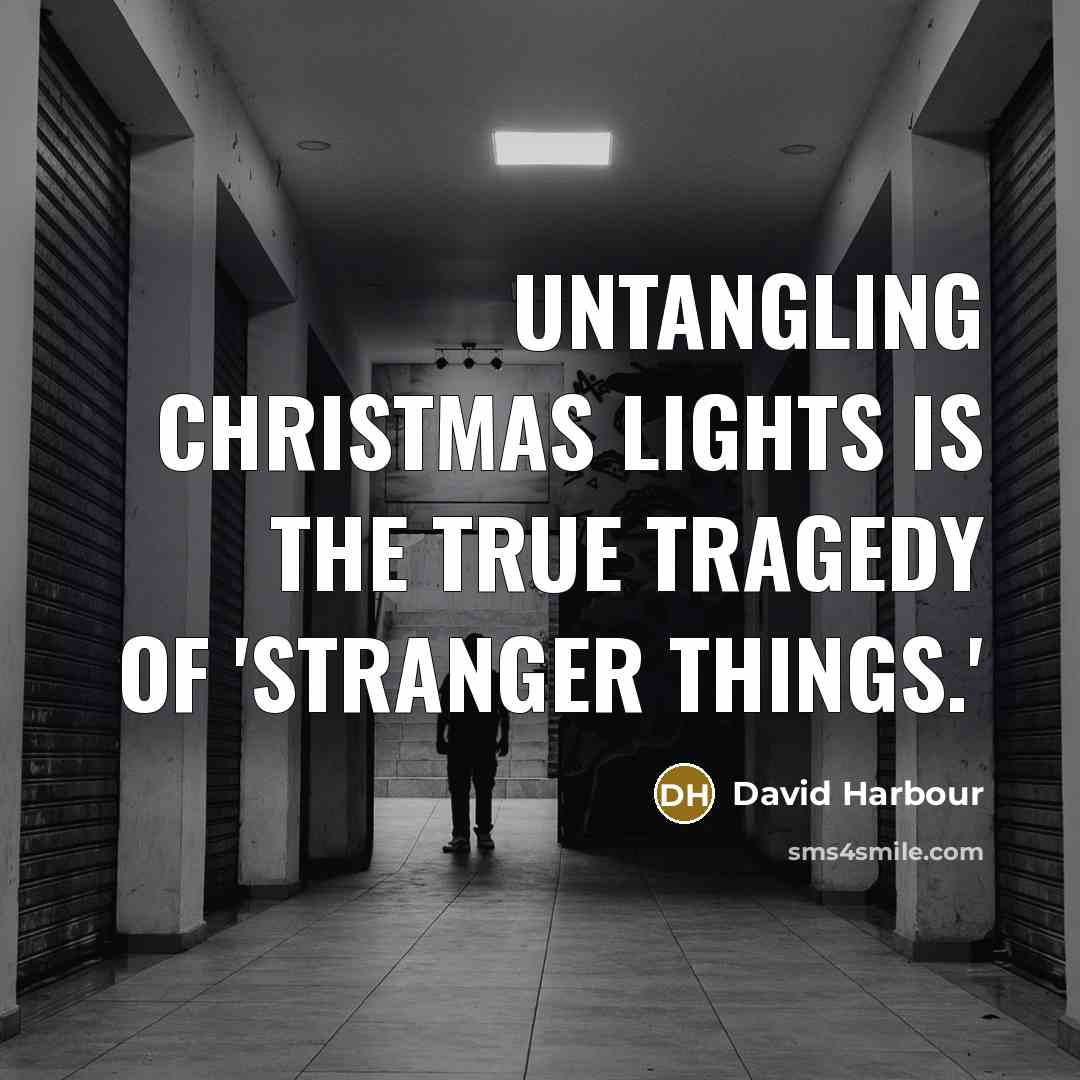 “Untangling Christmas lights is the true tragedy of 'Stranger Things.'” quote by David Harbour