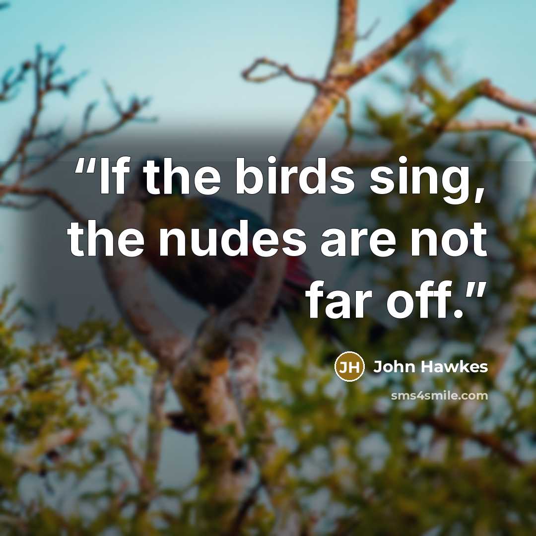 “If the birds sing, the nudes are not far off.” quote by John Hawkes