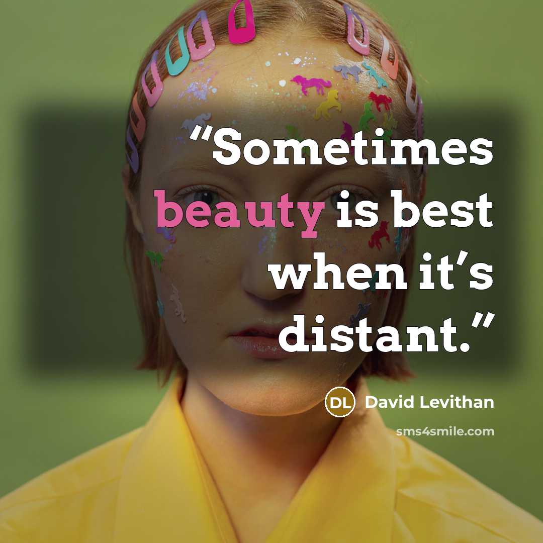 “Sometimes beauty is best when it’s distant.” quote by David Levithan