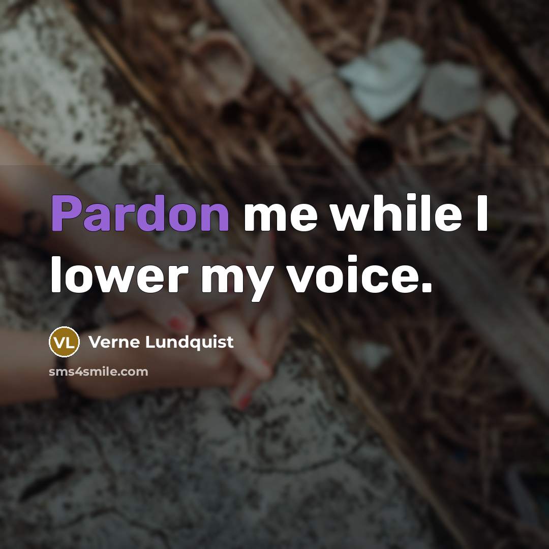 “Pardon me while I lower my voice.” quote by Verne Lundquist