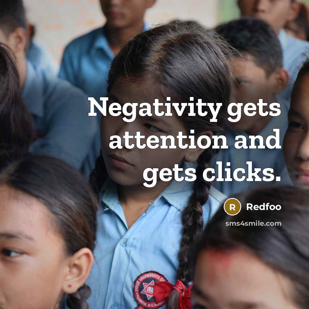 “Negativity gets attention and gets clicks.” quote by Redfoo