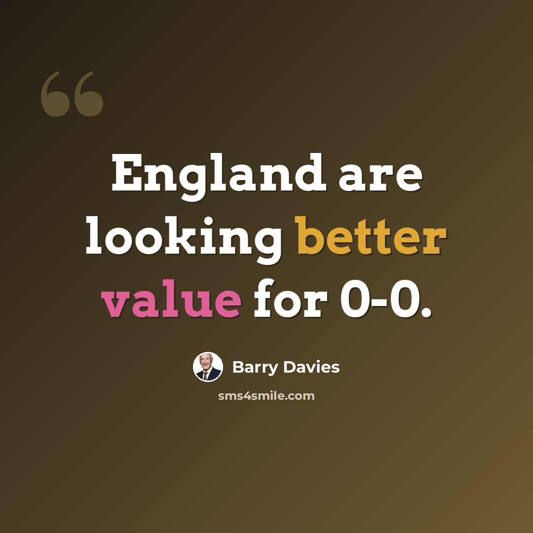 “England are looking better value for 0-0.” quote by Barry Davies