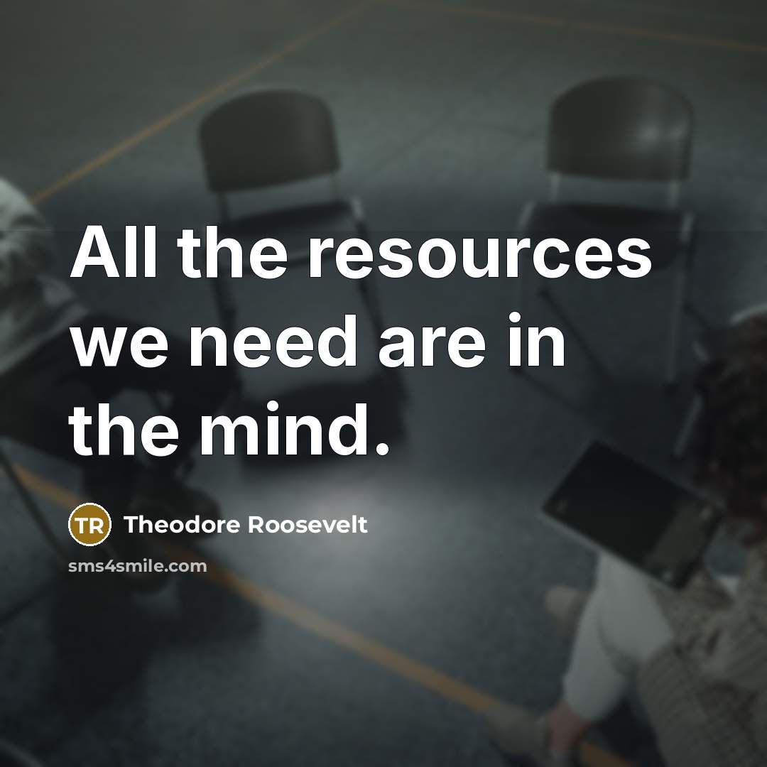 “All the resources we need are in the mind.” quote by Theodore Roosevelt