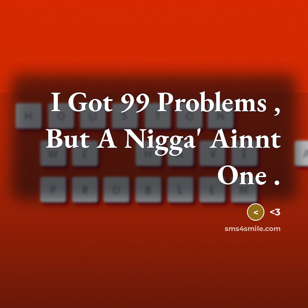 “I Got 99 Problems , But A Nigga' Ainnt One .” quote