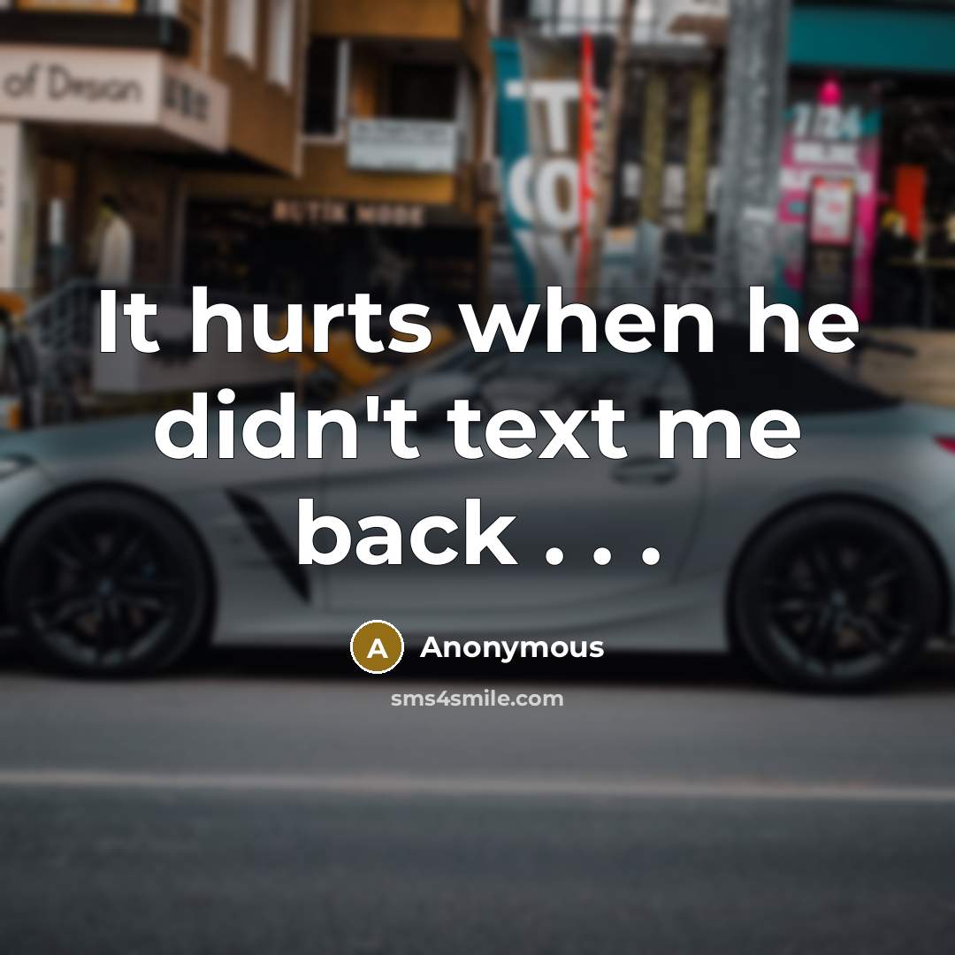 “It hurts when he didn't text me back . . .” quote by Anonymous