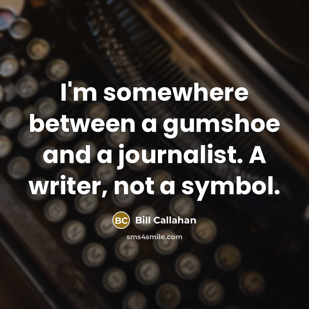 “I'm somewhere between a gumshoe and a journalist. A writer, not a symbol.” quote by Bill Callahan