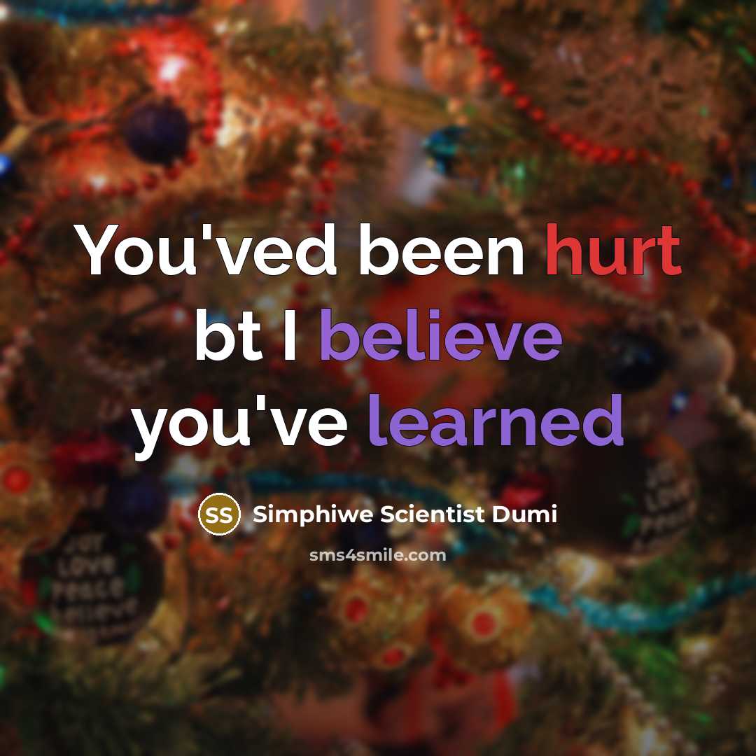 “You'ved been hurt bt I believe you've learned” quote by Simphiwe Scientist Dumi