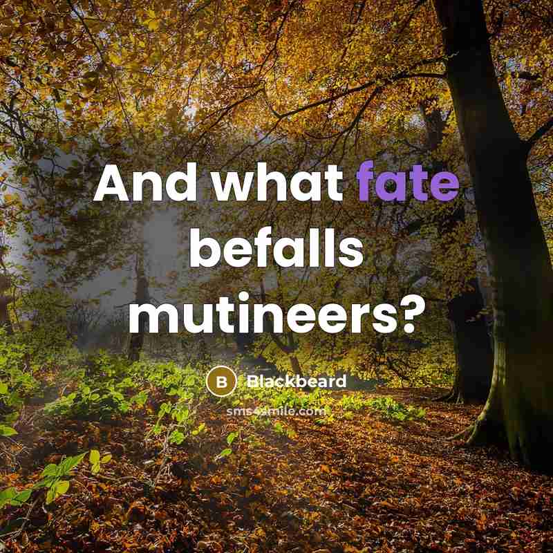 “And what fate befalls mutineers?” quote by Blackbeard