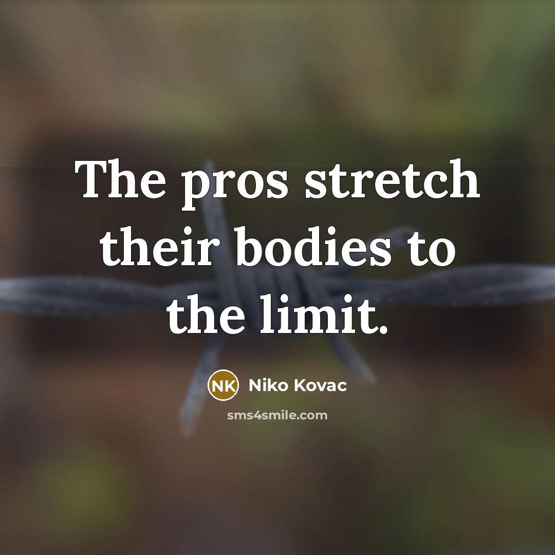 “The pros stretch their bodies to the limit.” quote by Niko Kovac