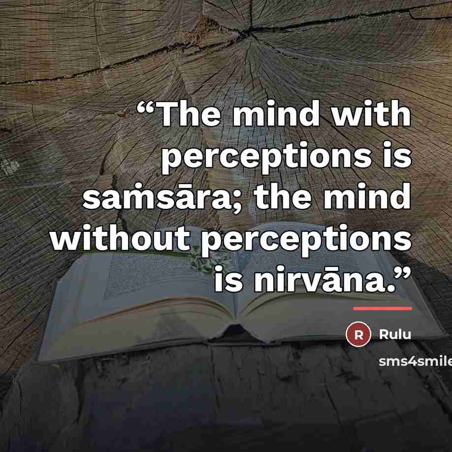 “The mind with perceptions is saṁsāra; the mind without perceptions is nirvāna.” quote by Rulu