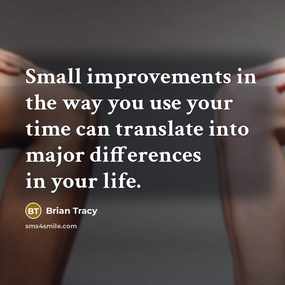 “Small improvements in the way you use your time can translate into major differences in your life.” quote by Brian Tracy