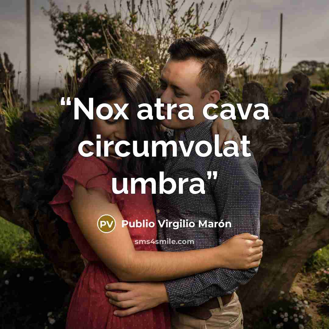 “Nox atra cava circumvolat umbra” quote by Publio Virgilio Marón