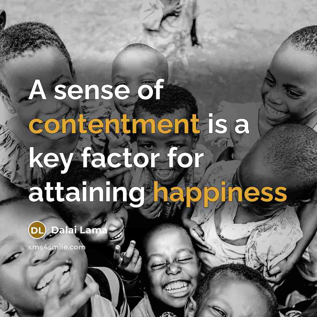 “A sense of contentment is a key factor for attaining happiness” quote by Dalai Lama