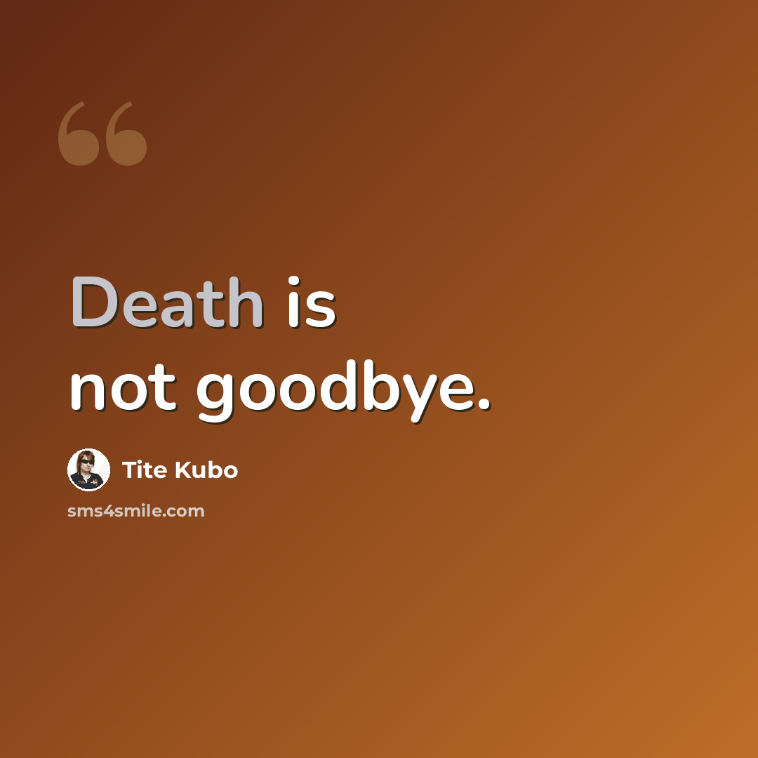 “Death is not goodbye.” quote by Tite Kubo