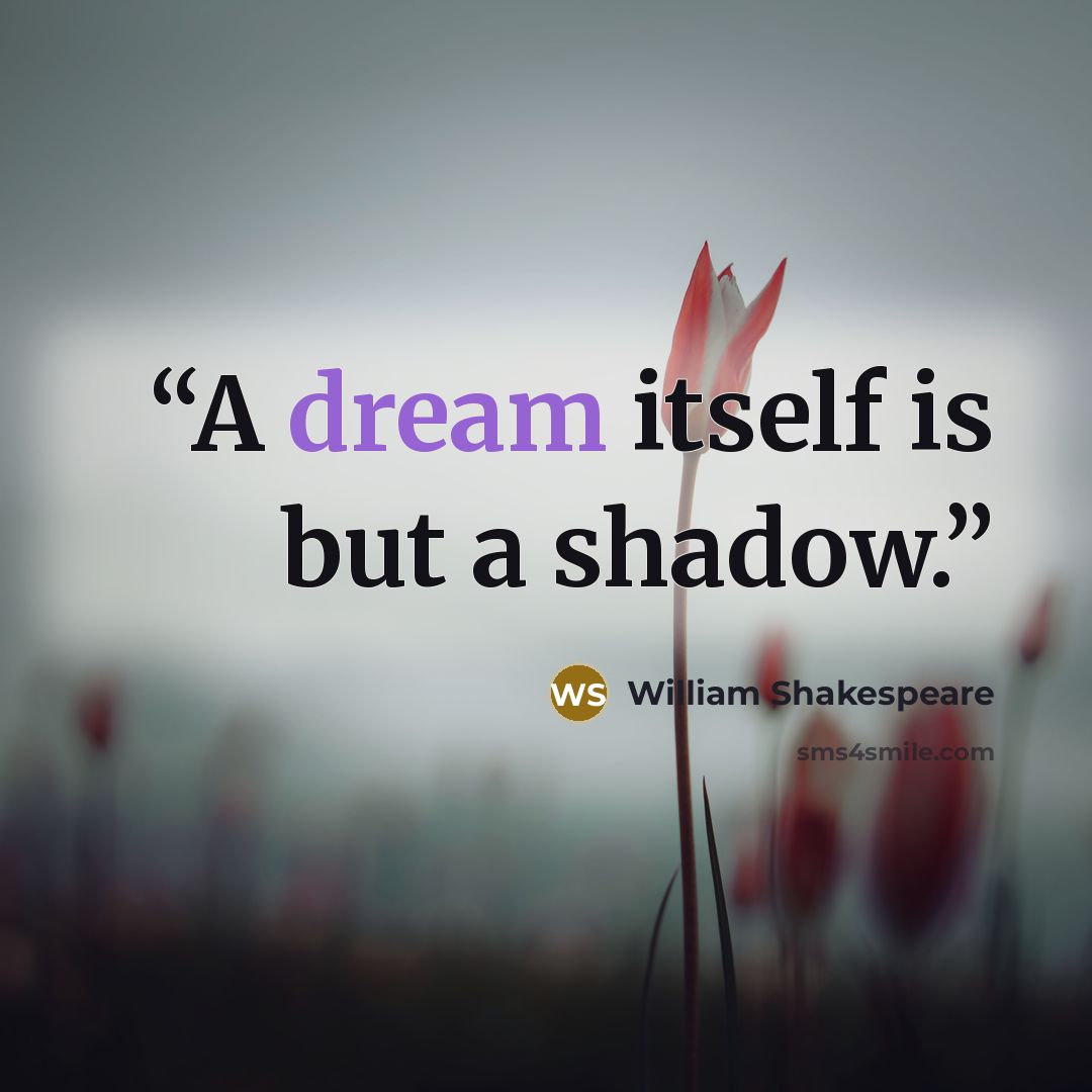 “A dream itself is but a shadow.” quote by William Shakespeare