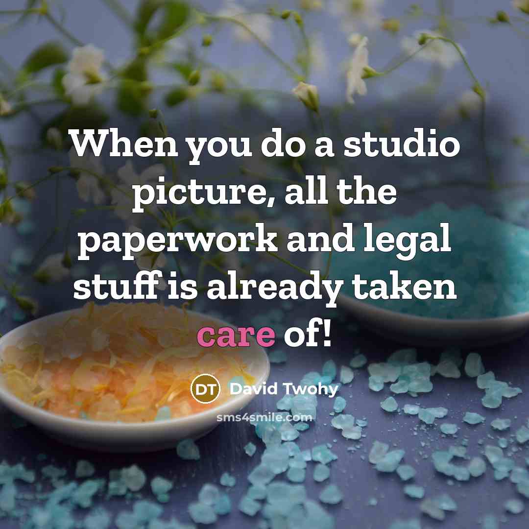 “When you do a studio picture, all the paperwork and legal stuff is already taken care of!” quote by David Twohy