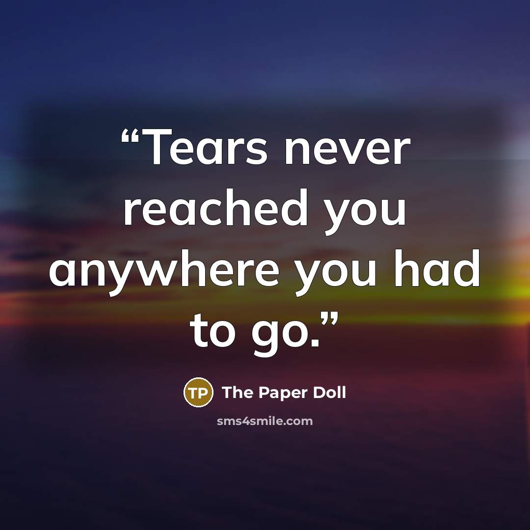 “Tears never reached you anywhere you had to go.” quote by The Paper Doll