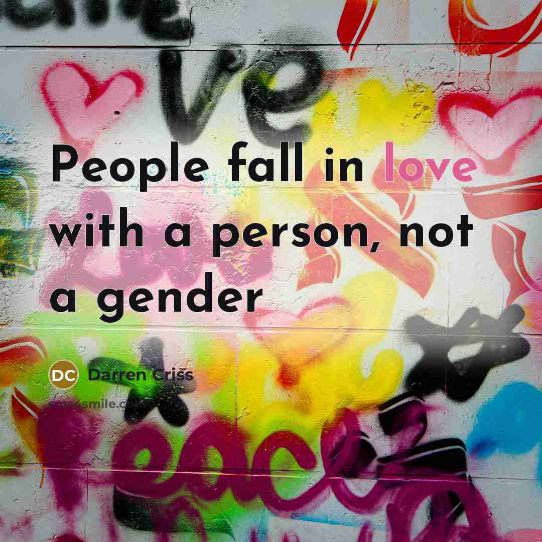 “People fall in love with a person, not a gender” quote by Darren Criss