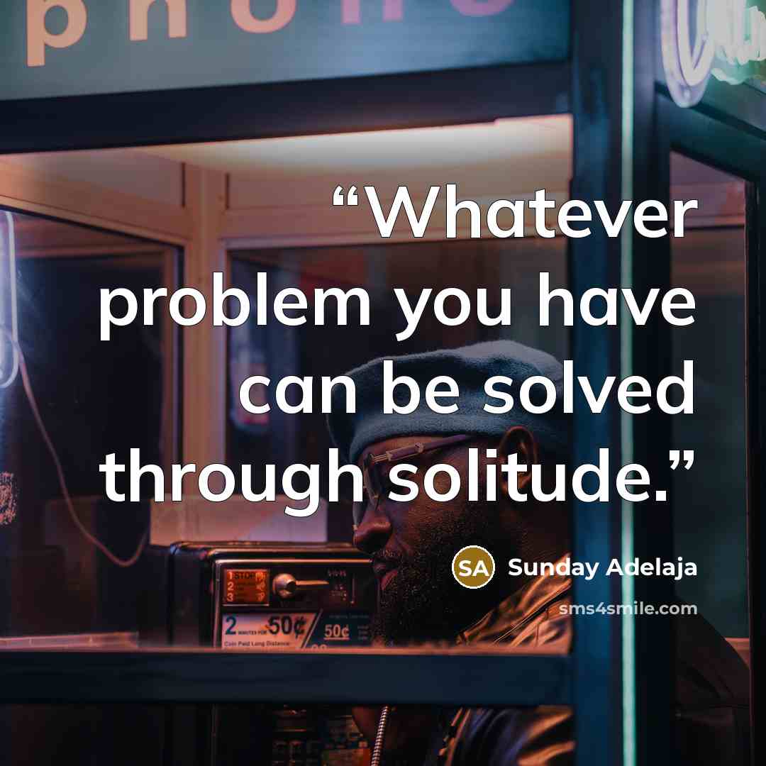“Whatever problem you have can be solved through solitude.” quote by Sunday Adelaja