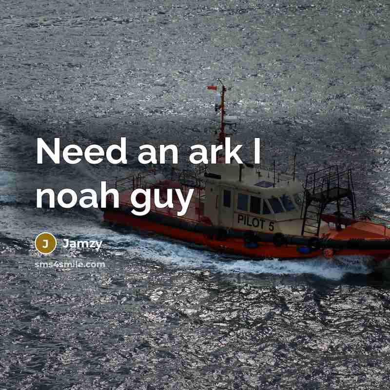 “Need an ark I noah guy” quote by Jamzy