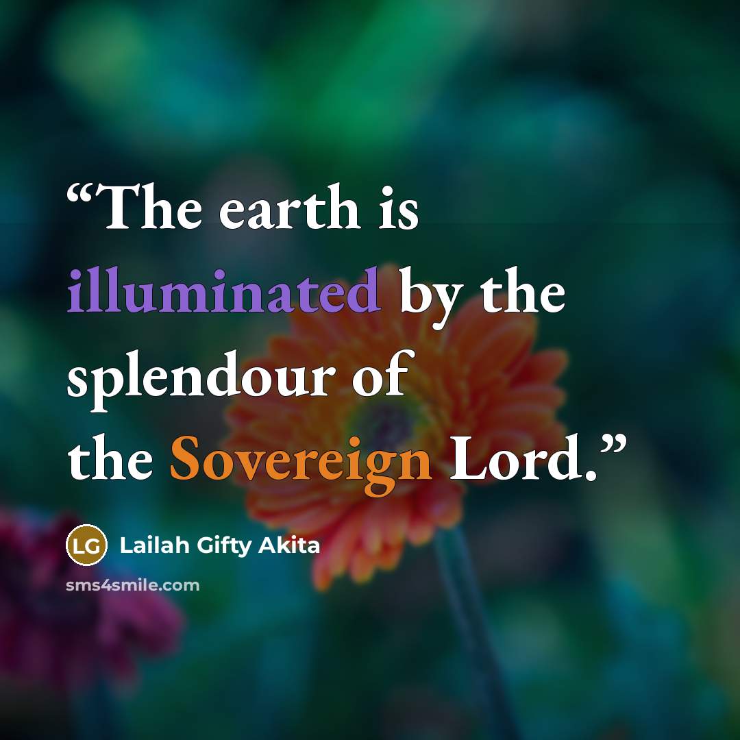 “The earth is illuminated by the splendour of the Sovereign Lord.” quote by Lailah Gifty Akita