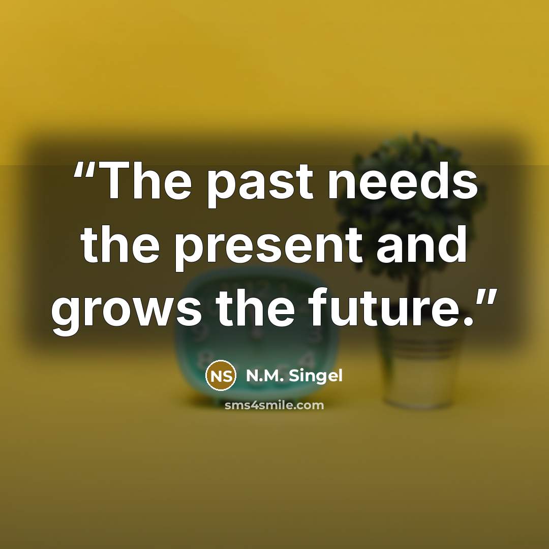 “The past needs the present and grows the future.” quote by N.M. Singel
