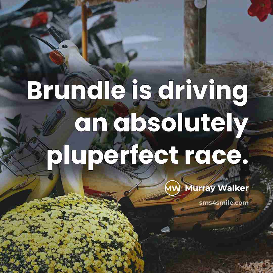 “Brundle is driving an absolutely pluperfect race.” quote by Murray Walker