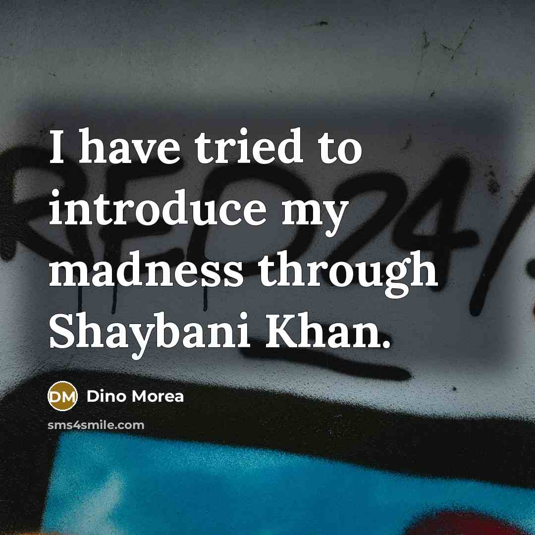 “I have tried to introduce my madness through Shaybani Khan.” quote by Dino Morea