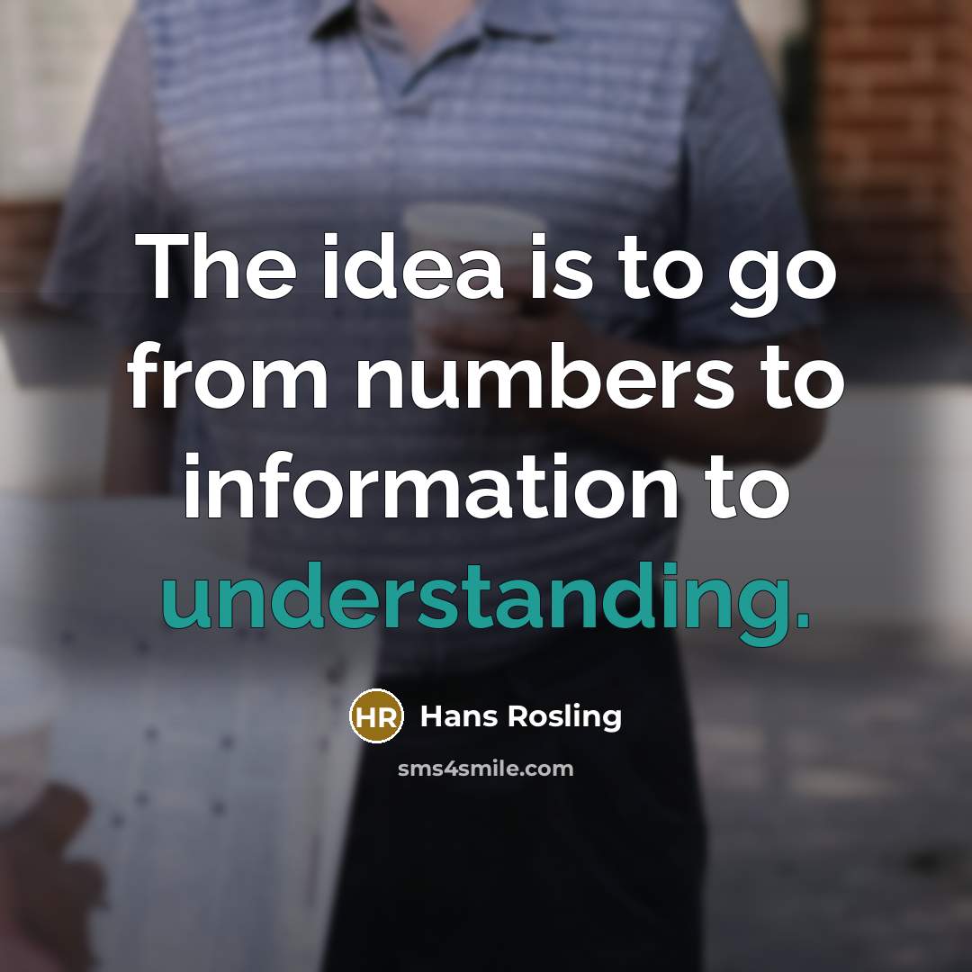 “The idea is to go from numbers to information to understanding.” quote by Hans Rosling