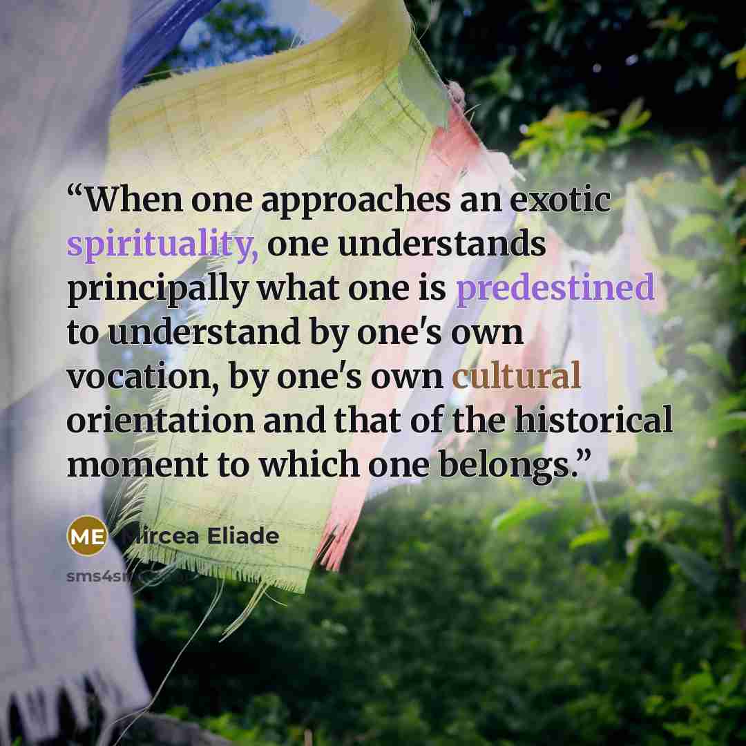 “When one approaches an exotic spirituality, one understands principally what one is predestined to understand by one's own vocation, by one's own cultural orientation and that of the historical moment to which one belongs.” quote by Mircea Eliade
