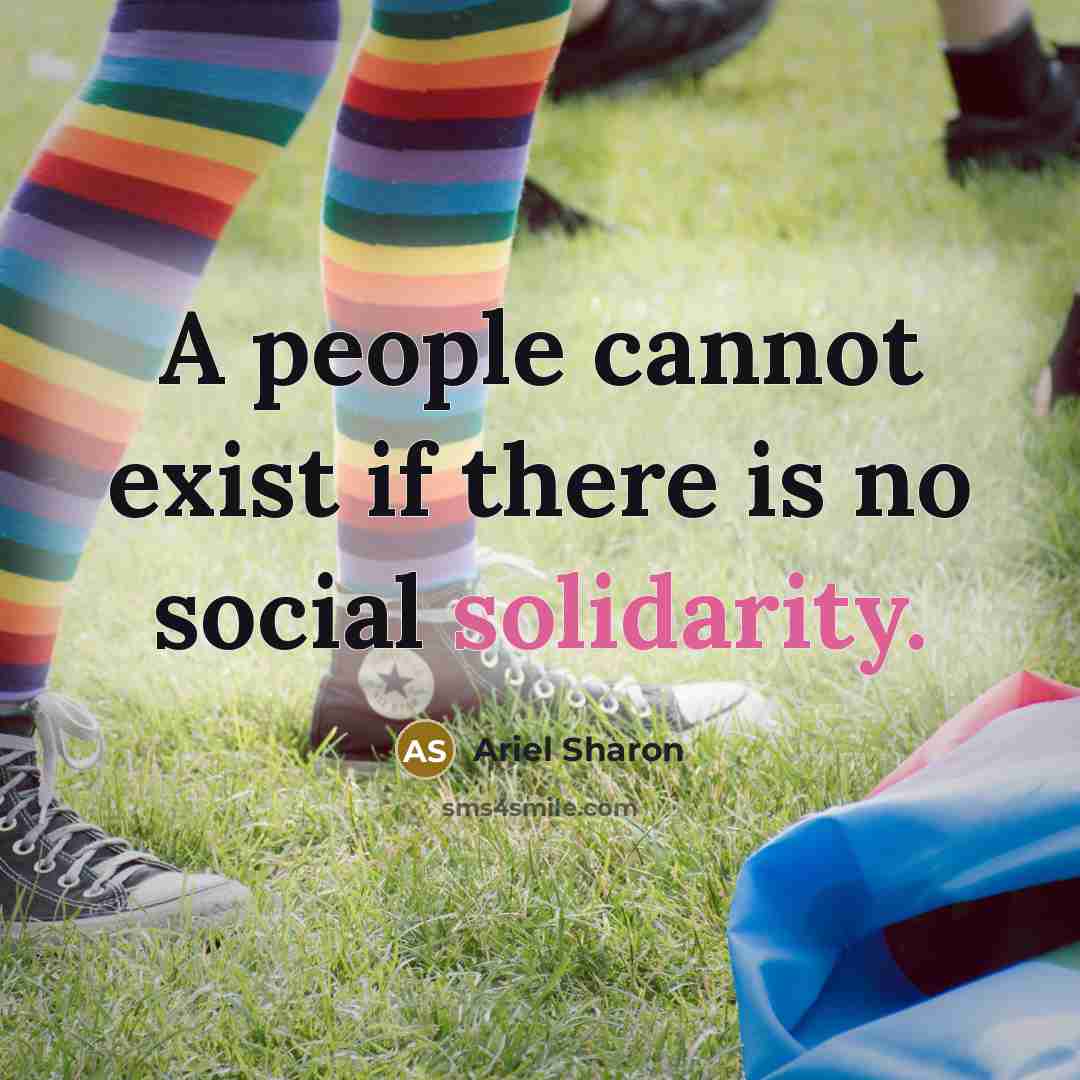“A people cannot exist if there is no social solidarity.” quote by Ariel Sharon