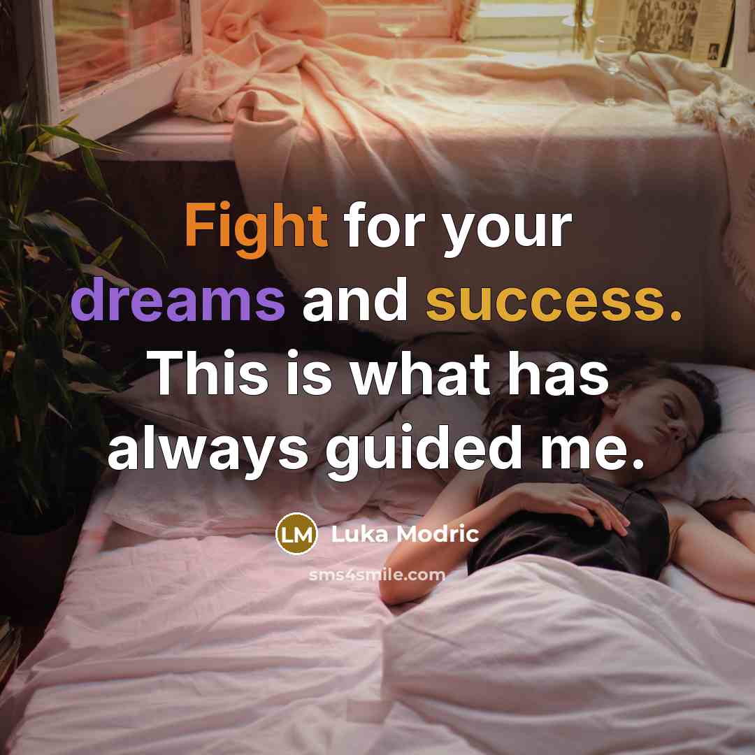 “Fight for your dreams and success. This is what has always guided me.” quote by Luka Modric
