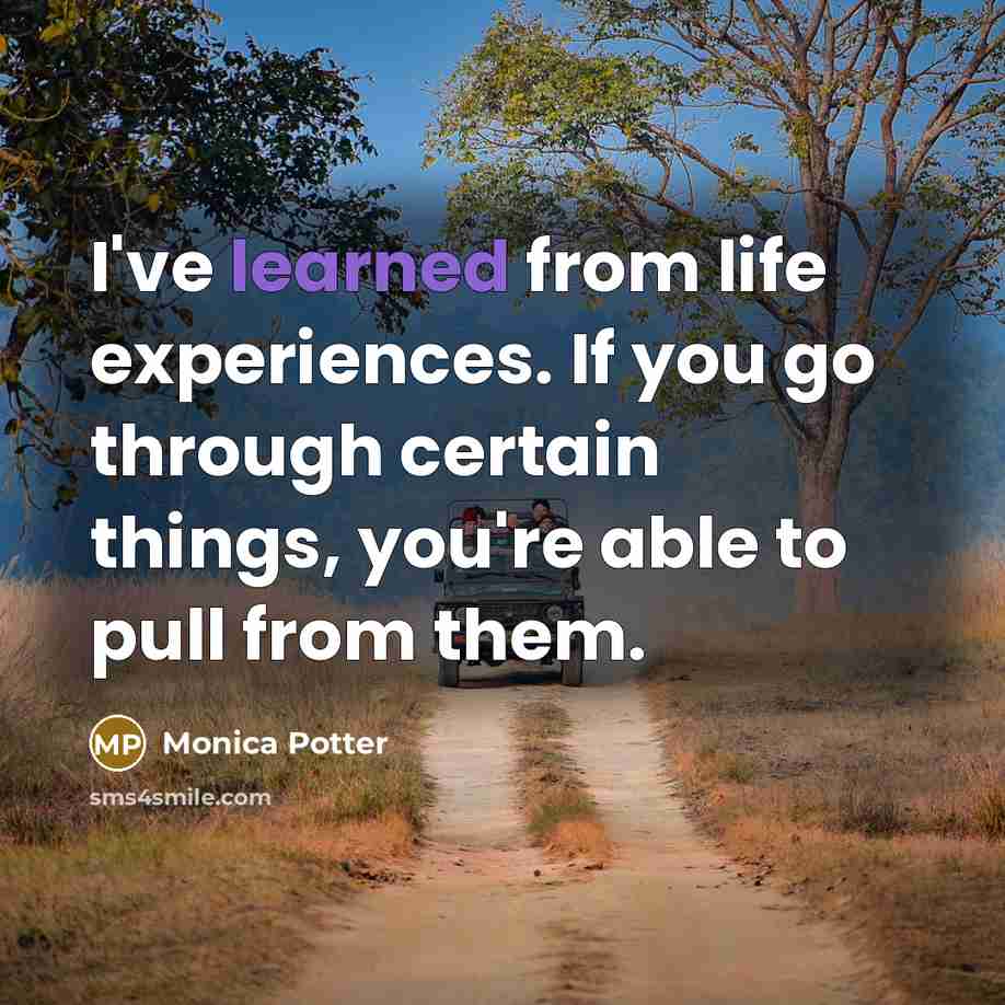 “I've learned from life experiences. If you go through certain things, you're able to pull from them.” quote by Monica Potter