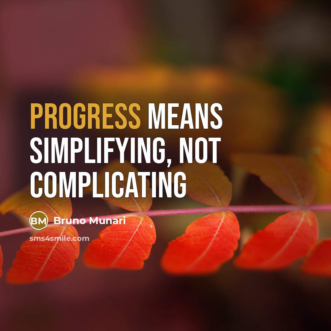 “Progress means simplifying, not complicating” quote by Bruno Munari