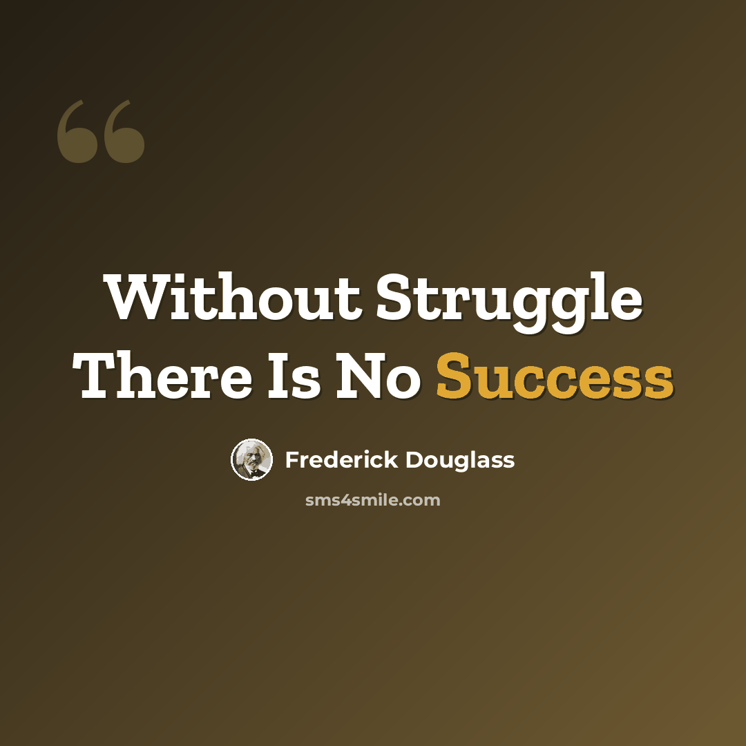 “Without Struggle There Is No Success” quote by Frederick Douglass