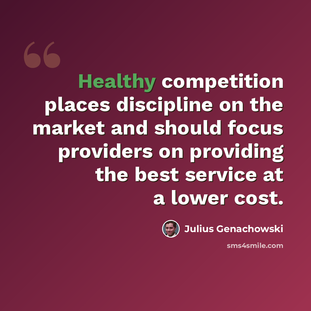 “Healthy competition places discipline on the market and should focus providers on providing the best service at a lower cost.” quote by Julius Genachowski