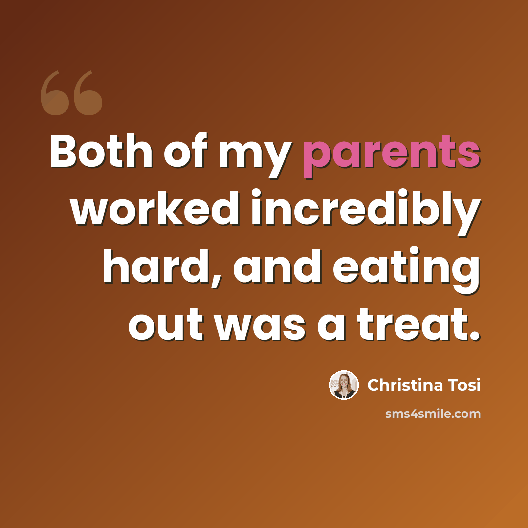 “Both of my parents worked incredibly hard, and eating out was a treat.” quote by Christina Tosi