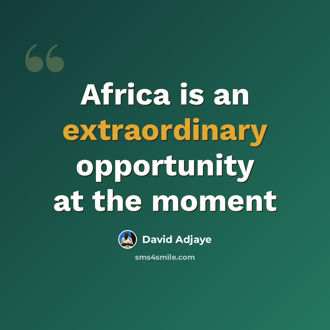 “Africa is an extraordinary opportunity at the moment” quote by David Adjaye